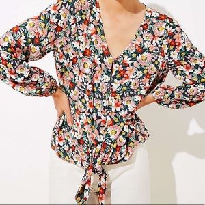 Loft Knotted Waist Blouse